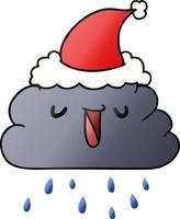 gradiente de navidad dibujos animados kawaii lluvia nube vector