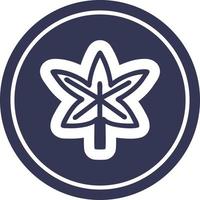 marijuana leaf circular icon vector