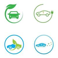logotipo de coche ecológico y vector de símbolo