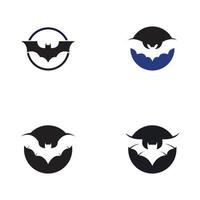 logotipo de silueta de murciélago animal simple mamífero volador. vector