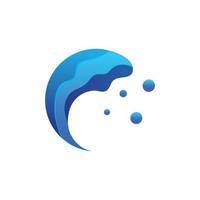 logotipo de onda de agua y logotipo de onda de mar u ondas de agua de playa, con concepto de diseño vectorial. vector