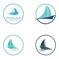 Sailing boat logo Template vector