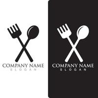 vector de logotipo y símbolo de cuchara y tenedor