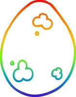 rainbow gradient line drawing cartoon egg vector