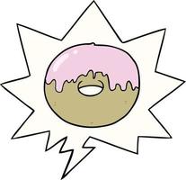 cartoon donut and speech bubble vector