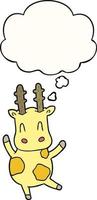 cute cartoon giraffe and thought bubble vector