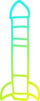 cold gradient line drawing cartoon tall rocket vector