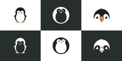 set of head panda logo vector design