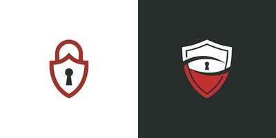 set of Security Guard logo design vector. Shield, Key, Look vector