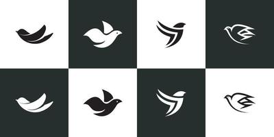 set of dove animal bird logo vector design concept