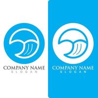 Wave beach logo ocean vector template