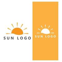 Ocean Sunset Logo Design Inspiration. isolated on white background vector