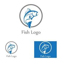 plantilla de logotipo de diseño de icono abstracto de pescado, símbolo de vector creativo de club de pesca o tienda en línea.