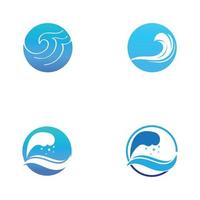 logotipo de onda de agua y logotipo de onda de mar u ondas de agua de playa, con concepto de diseño vectorial. vector