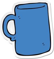 sticker of a cartoon mug vector