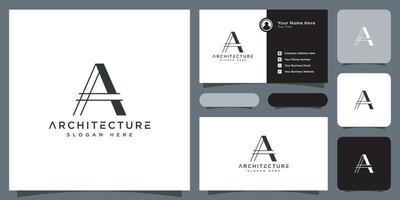 Letter A Logo Design with Architecture Element vector