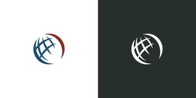 abstract Globe Swoosh Icon Vector Logo Template