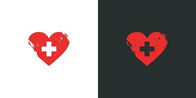 Heart Plus icon abstract logo vector