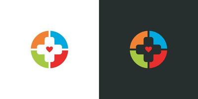 plus Medical pharmacy logo design difference design template vector