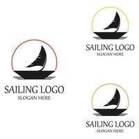 Sailing boat logo Template vector