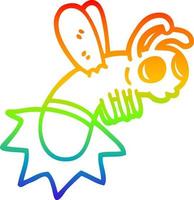 rainbow gradient line drawing cartoon glow bug vector