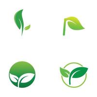 Green leaf logo. Vector design of gardens, plants and nature.