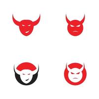 Devil logo with wings and horns using vector design concept.