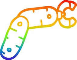 brazo de robot de dibujos animados de dibujo de línea de gradiente de arco iris vector