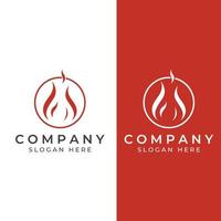 Fire or flame logo, fireball logo, and embers. Using a vector illustration template design concept.