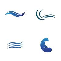 logotipo de onda de agua y logotipo de onda de mar u ondas de agua de playa, con concepto de diseño vectorial. vector