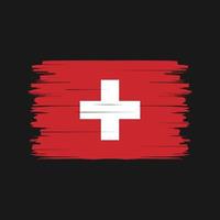 vector de pincel de bandera suiza. bandera nacional