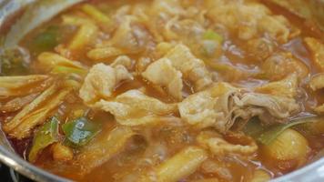Traditional Korean Kimchi Tteok bokki hot pot soup video