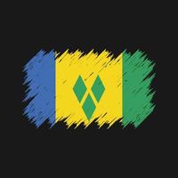 Saint Vincent and the Grenadines Flag Brush. National Flag vector