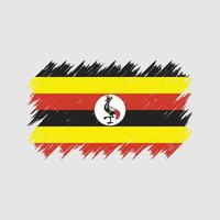 pincel de bandera de uganda. bandera nacional vector