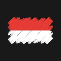 trazos de pincel de bandera de indonesia o mónaco. bandera nacional vector