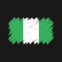 pincel de bandera de nigeria. bandera nacional vector