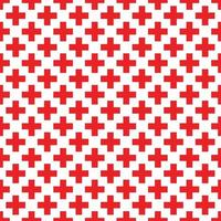 Abstract seamless pattern with red crosses on white background. Modern Swiss design in bauhaus style vector