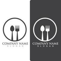 Spoon and fork logo and symbol vector