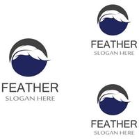 Feather pen Logo template vector