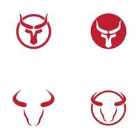 ilustración de icono de vector de plantilla de logotipo de cuerno de vaca