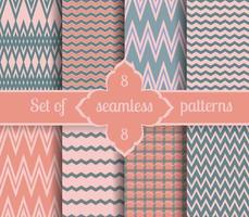 Set rose quartz and serenity geometric Patterns. 2016 colors of the year vector