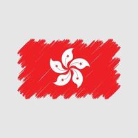 trazos de pincel de bandera de hong kong. bandera nacional vector