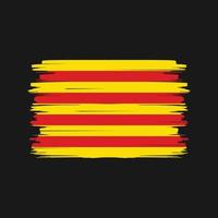 vector de pincel de bandera de cataluña. bandera nacional