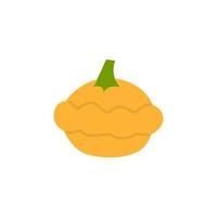 Cartoon orange squash isolated. Vector stock illustration of squash. Dish-shaped pumpkin on a white background.