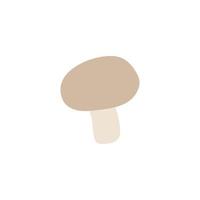 Cartoon mushroom isolated. Vector stock illustration of champignon. Lamellar mushroom on a white background.