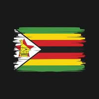 vector de pincel de bandera de zimbabwe. bandera nacional