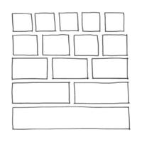 Free hand drawn rectangles and squares in various sizes. Doodle highlighting graphic elements. Vector illustration drawn by a pen isolated on a white background.