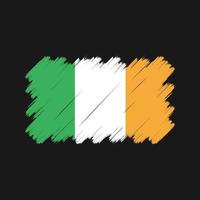 trazos de pincel de la bandera de irlanda. bandera nacional vector