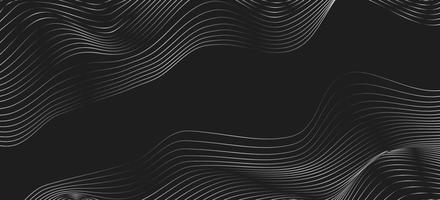 Abstract wave texture line style on black background vector