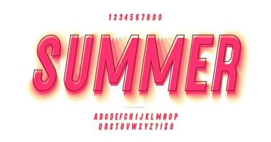 Summer font 3D bold style modern typography vector